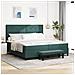 Letto Box Spring con Materasso e Panca Verde Scuro 200x200 cm Velluto - Foto miniatura 2