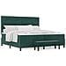 Letto Box Spring con Materasso e Panca Verde Scuro 200x200 cm Velluto - Foto miniatura 4