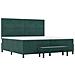 Letto Box Spring con Materasso e Panca Verde Scuro 200x200 cm Velluto - Foto miniatura 8