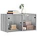 Mobili a Muro con Ante in Vetro 2pz Grigio Sonoma 68,5x37x35 cm - Foto miniatura 4