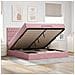 Struttura Letto Pouf con Materassi Rosa 160x200 cm Velluto - Foto miniatura 2