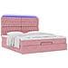 Struttura Letto Pouf con Materassi Rosa 160x200 cm Velluto - Foto miniatura 6