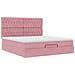 Struttura Letto Pouf con Materassi Rosa 160x200 cm Velluto - Foto miniatura 7