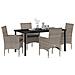 Set da Pranzo per Giardino con cuscino 5 pcs Grigio Poly Rattan - Foto miniatura 3