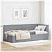 Cornice del letto ad angolo Grigio chiaro 90 x 200 cm Tessuto - Foto miniatura 2