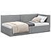 Cornice del letto ad angolo Grigio chiaro 90 x 200 cm Tessuto - Foto miniatura 3