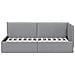 Cornice del letto ad angolo Grigio chiaro 90 x 200 cm Tessuto - Foto miniatura 5