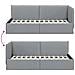 Cornice del letto ad angolo Grigio chiaro 90 x 200 cm Tessuto - Foto miniatura 9
