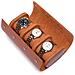 Custodia Porta Orologi In Pelle Pu Grana Litchi A 3 Scomparti - Custodia Da Viaggio Portatile Brown - Foto miniatura 1