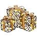 Scatola Regalo 3 pcs Bianco caldo 20 x 20 x 20 cm Rattan - Foto miniatura 1