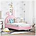 Struttura letto per bambini con testata Rosa 70 x 140 cm PU - Foto miniatura 2