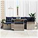 Set Divano da Giardino con cuscino 7 pcs Grigio Poly Rattan - Foto miniatura 3
