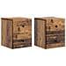 Mobiletto da notte a muro 2 pcs Legno antico 34,5 x 33 x 40 cm - Foto miniatura 1