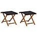 Lettino 2 pcs Legno di Eucalipto Massello Nero - Foto miniatura 1