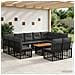 Set Divano da Giardino 12 pz Nero e Grigio scuro polyrattan - Foto miniatura 8
