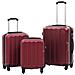 Set Trolley A Custodia Rigida 3 Pz Rosso Vino In Abs - Foto miniatura 1