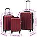 Set Trolley A Custodia Rigida 3 Pz Rosso Vino In Abs - Foto miniatura 6