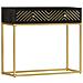 Tavolo Consolle Nero E Oro 90x30x75cm Legno Massello Di Mango - Foto miniatura 1
