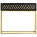 Tavolo Consolle Nero E Oro 90x30x75cm Legno Massello Di Mango - Foto miniatura 3
