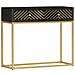 Tavolo Consolle Nero E Oro 90x30x75cm Legno Massello Di Mango - Foto miniatura 7