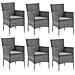 Set Da Pranzo Per Giardino 7 Pz Con Cuscini Polyrattan Grigio - Foto miniatura 7
