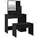 Set Tavolo Da Toeletta Con Led Nero In Legno Multistrato - Foto miniatura 1