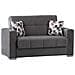Divano Letto Manuel, Divano Letto Contenitore A 2 Posti Lineare, Sofà Da Soggiorno In Tessuto Imbottito Con Apertura Click-clack, 160x85h91 Cm, Grigio - Foto miniatura 1