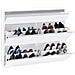 Scarpiera Piero, Mobile Multiuso A 2 Ante E 1 Anta A Ribalta, Portascarpe Da Ingresso, 100% Made In Italy, Cm 120x27h108, Bianco Lucido - Foto miniatura 4