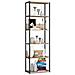 Scaffale stile loft con ripiani in legno, 6 ripiani, 60x32x192 cm, Colore Nero e Quarcia Sonoma - Foto miniatura 1