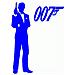 James Bond 007 - Adesivo Prespaziato - Colore Blu - 10cm - Foto miniatura 1