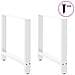 Gambe Per Tavolino Bianco 2 Pz 80x(72-73) Cm Acciaio - Foto miniatura 3