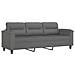 Divano a 3 Posti con Poggiapiedi Grigio Scuro 180 cm Microfibra - Foto miniatura 4