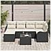 Set Divano da Giardino  6 Pezzi con Cuscini in Polyrattan Marrone, Set Divano da Giardino  2 Posti con Cuscini in Polyrattan Nero - Foto miniatura 3