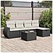 Set Divano da Giardino 6 pz con Cuscini Nero in Polyrattan - Foto miniatura 2