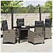 Set da Pranzo per Giardino 5 pcs Grigio polyrattan - Foto miniatura 4