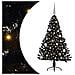 Albero di Natale artificiale con luci integrate Nero 150 cm PVC - Foto miniatura 1