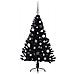 Albero di Natale artificiale con luci integrate Nero 150 cm PVC - Foto miniatura 5