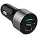 Caricatore Accendisigari Usb-c Pd 45w / Usb Qc 3.0 18w Compatto, Nero - Foto miniatura 1