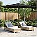 Ombrello da giardino 270 x 270 cm Poliestere Rettangolare Nero - Foto miniatura 6