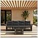 Set Divano da Giardino 5 pz Grigio e Grigio Scuro polyrattan - Foto miniatura 3