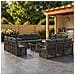 Set Divano da Giardino 13 pz Grigio e Grigio Scuro polyrattan - Foto miniatura 4