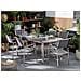 Set Di Tavolo E 6 Sedie Da Giardino In Acciaio, Granito E Fibra Tessile Grigia - Grigio Lucido - 180cm - Grosseto - Foto miniatura 29