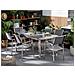 Set Di Tavolo E 6 Sedie Da Giardino In Acciaio, Granito E Fibra Tessile Grigia - Grigio Lucido - 180cm - Grosseto - Foto miniatura 23