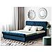 Letto Matrimoniale In Velluto Blu Stile Chesterfield 180x200cm Avallon - Foto miniatura 6
