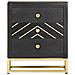 Comodino Nero E Oro 40x30x50 Cm In Legno Massello Di Mango - Foto miniatura 3