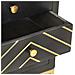 Comodino Nero E Oro 40x30x50 Cm In Legno Massello Di Mango - Foto miniatura 5