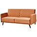 Divano 3 Posti Velluto Arancione Senja - Foto miniatura 3