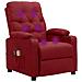 Poltrona Massaggiante Elettrica Rosso Vino in Tessuto - Foto miniatura 7