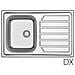 Lavello Incasso Acciaio Inox 80x50 Cm Con Gocciolatoio Dx - Foto miniatura 3