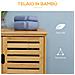 Mobile Bagno Moderno A 2 Ante Con 2 Ripiani Ventilati In Bambù, 68x32x86 Cm, Color Legno - Foto miniatura 3